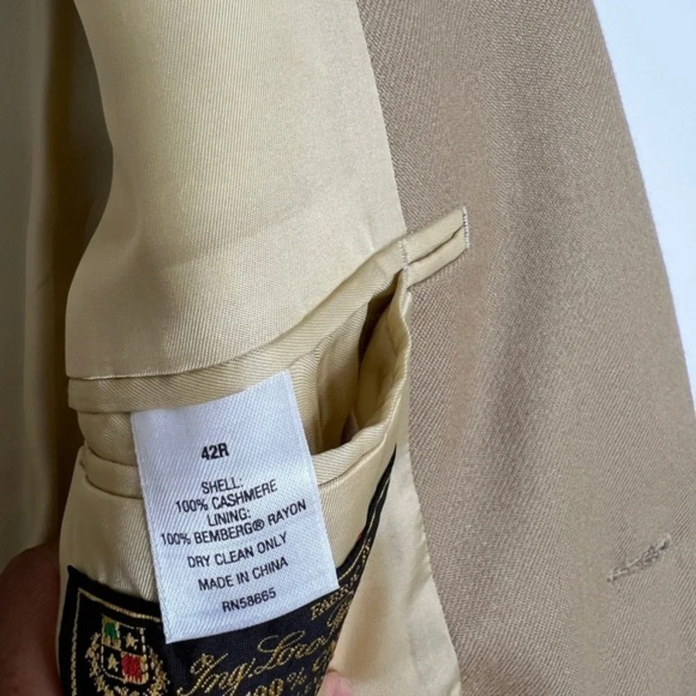 John‎ Nordstrom Loro Piana 100% Cashmere Sport Coat Blazer Sz 42 *notes